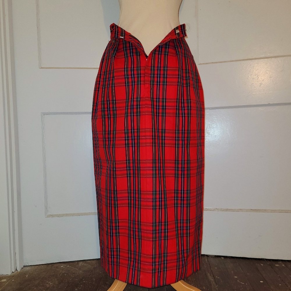 Ralph Lauren tartan plaid midi skirt